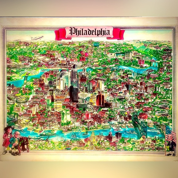 VINTAGE JIGSAW PUZZLE of - “THE CITY of PHILADELPH", Circa 1980… - Picture 1 of 3